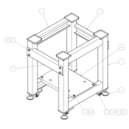 Châssis (table) métallique pour Barudan (Junior/Pro) -  NH110000